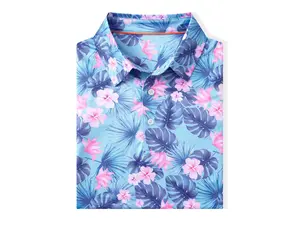DTWOOO Brand - FLORAL PAINTING - Men's Print Performance Polo