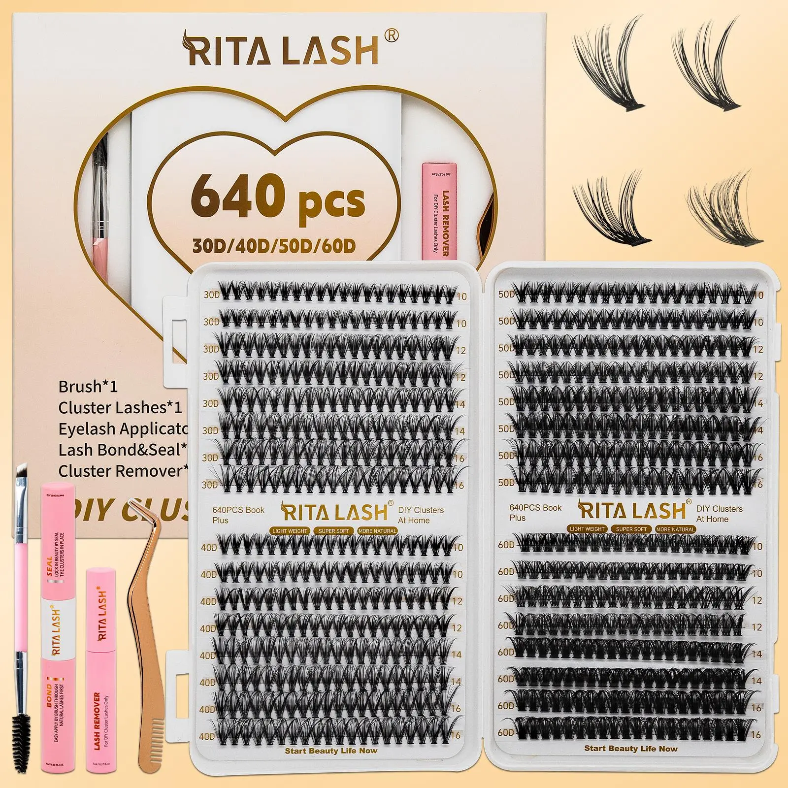 Mixed Styles Eyelash Extension Kit, Includes Lash Tools, Diy Eyelash Extensions, 1 Set Individual False Eyelashes with Eyelash Glue & Remover & Brush & Tweezers, Eye Makeup Accessories, Cosmetic