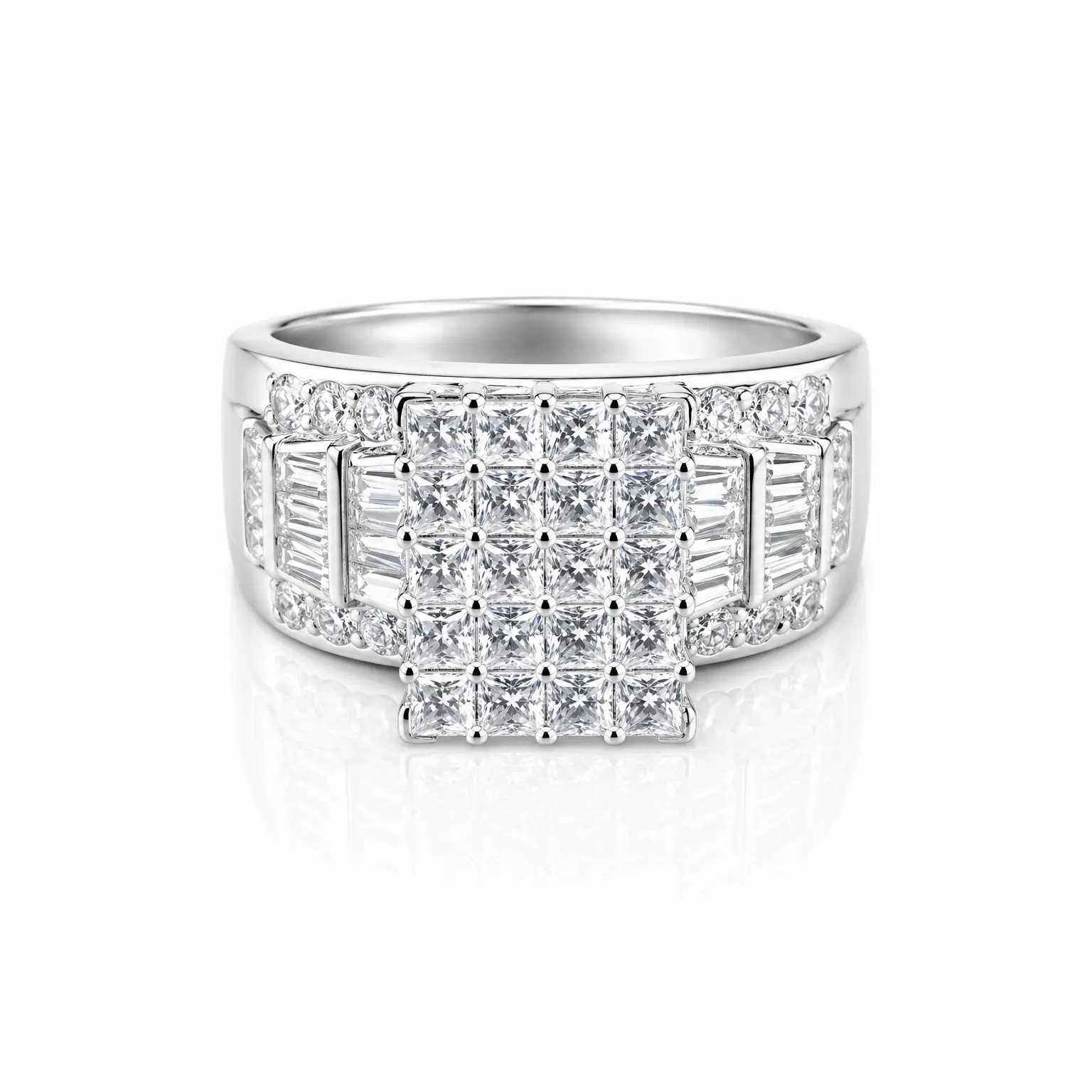 Princess Cut Moissanite Cinderella Ring 2CT