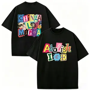 ICE OUT Anti ICE Magazine Letters Unisex Tshirts! |  100% Cotton Double-Sided Vintage Washed Chinga La Migra Graphic Tee # AbolishIce # IceOut # HumanRights# NoOneIsIllegal