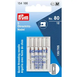Quick Thread Sewing Machine Needles, Size 12 (No. 80), 5 pc