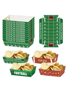 New Super Bowl Decorative Desktop Chip Snack Paper Box, Football Party Food Container, Party Supplies, Perfect for Super Bowl Parties
