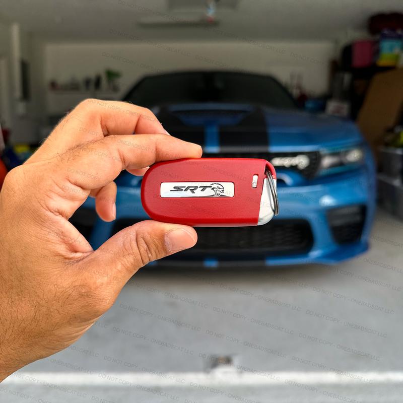 Blue or Red SRT Hellcat Key Fob Case - OEM Replacement for Dodge Charger, Challenger, Durango & 300 car