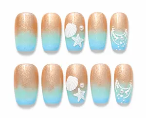 Beaches Premium Salon Quality, Handcrafted Press On Nail Set
