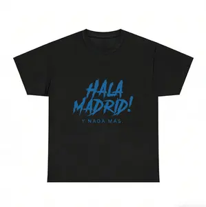 Men & Women’s Casual Graphic T-Shirt, HALA MADRID Print Tee, Comfortable Regular Fit Top, Trendy Sports & Streetwear