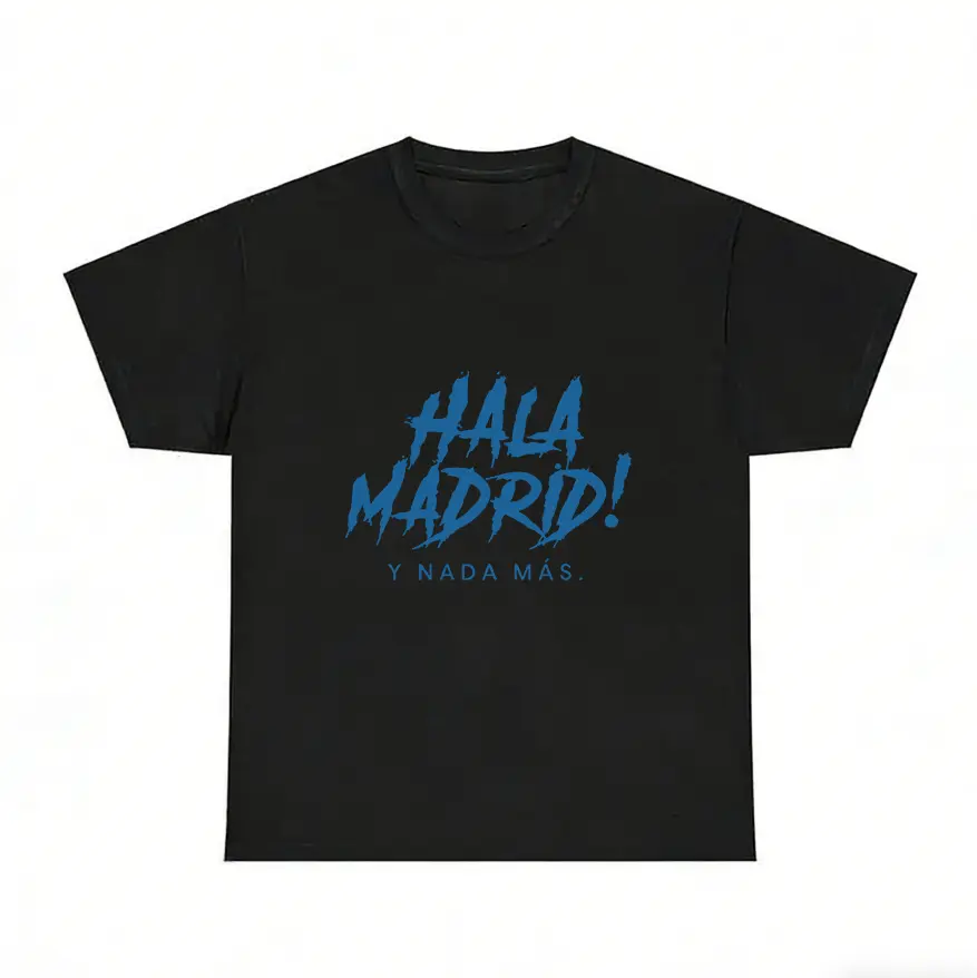 Men & Women’s Casual Graphic T-Shirt, HALA MADRID Print Tee, Comfortable Regular Fit Top, Trendy Sports & Streetwear