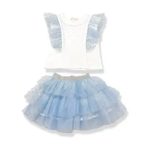 Blue Dot Mesh Tiered Tutu