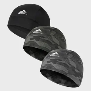 2Pcs/3Pcs Cooling Helmet Liner Caps for Men Women, Sweat Wicking Skull Cap, Breathable Summer Beanie Hat, Hard Hat Gear Head Wrap for Guys, Lightweight UPF UV Protection Cycling Motorcycle Running Hiking Gym Workout Outdoor Sports