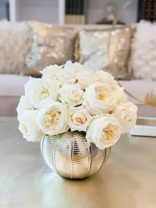 Large Real Touch Rose Centerpiece Gold