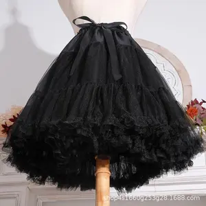 Foreign Trade Lolita Cotton Candy Cloud Boneless Soft Tulle Petticoat Black and White Inner Layer Puffy Tulle Skirt Womenswear Bottom