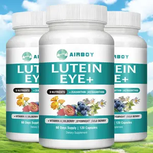 120pcs Airboy Lutein Eye Capsules with Vitamin A, Astaxanthin, Zeaxanthin & Bilberry - Supports Eye Health for 60 Days, Gluten-Free, Made in 2024