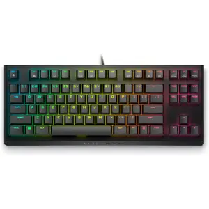 Alienware Low-Profile RGB Gaming Keyboard AW510K, Alienfx per Key RGB LED Color Backlighting, Media CONTROLS & USB Passthrough, Cherry MX Low Profile Red Switches