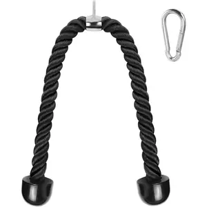 Deluxe Tricep Rope  Attachment, 27 & 36 Inch Rope Length, Non-Slip & Easy to Grip with Snap Hook for Gym &  Workout