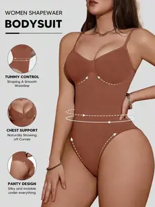 1pc Women Minimalist Style Tummy Control Bodysuit Slim Waist KPOP Base Layer Mardi Gras