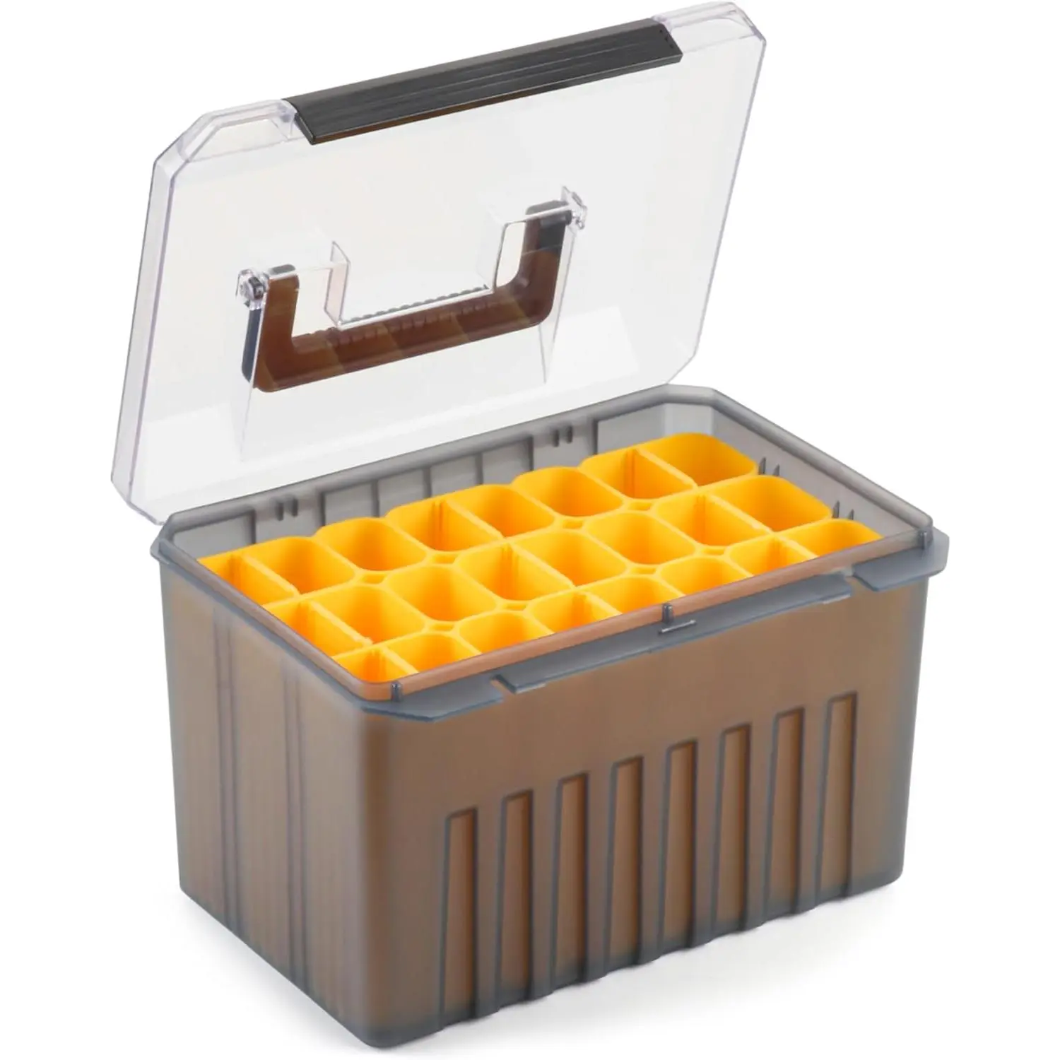 Fishing Tackle Box with Clear Lid - Large-Capacity Multi-Slot Organizer, Rigid Hard Lure Organizer, Durable for Freshwater Bass & Saltwater Fishing