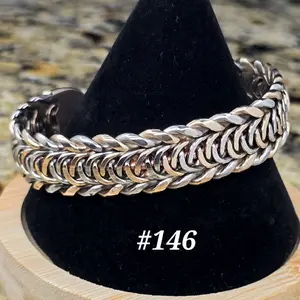 #146 Stainless Steel SB 6 1/2" x 5/8"   Hand-Woven Cuff Bracelet – Handmade Artisan Jewelry – Unisex – Gift Ready