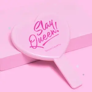 "SLAY QUEEN" HEART SHAPED HANDHELD MIRROR
