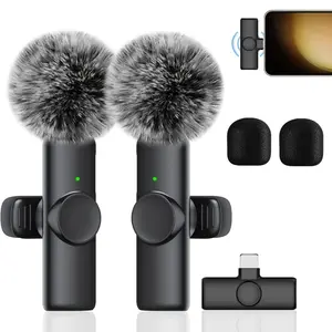Wireless Lavaliere Microphone System,Plug and play long of accessible reception ，Precise radio ,Highly sensitive Noise Canceling Lavaliere Microphone, Widely Lavaliere Mic Compatible With iPhone/Smartphone/TypeC(iP15/16）/Interview