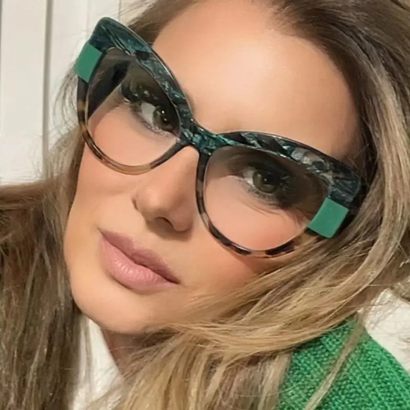 Blue Light Blocking Reading Glasses - Fashion Oversized Square Frame Eyeglasses for Women Anti Blue Light Eyewear Comfortable Fit Ideal for Computer & Phone Readers