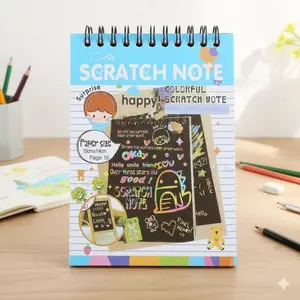 DIY Scratch Art Book for Kids, Multi-Layer Color Reveal Coating, Scratch Resistant & Rounded Safe Design. Portable Magic Drawing Craft Set, Creative Educational Toy for Children's Art & Family Fun. Ideal Gift for Cartoon Doodling & Interactive Play.