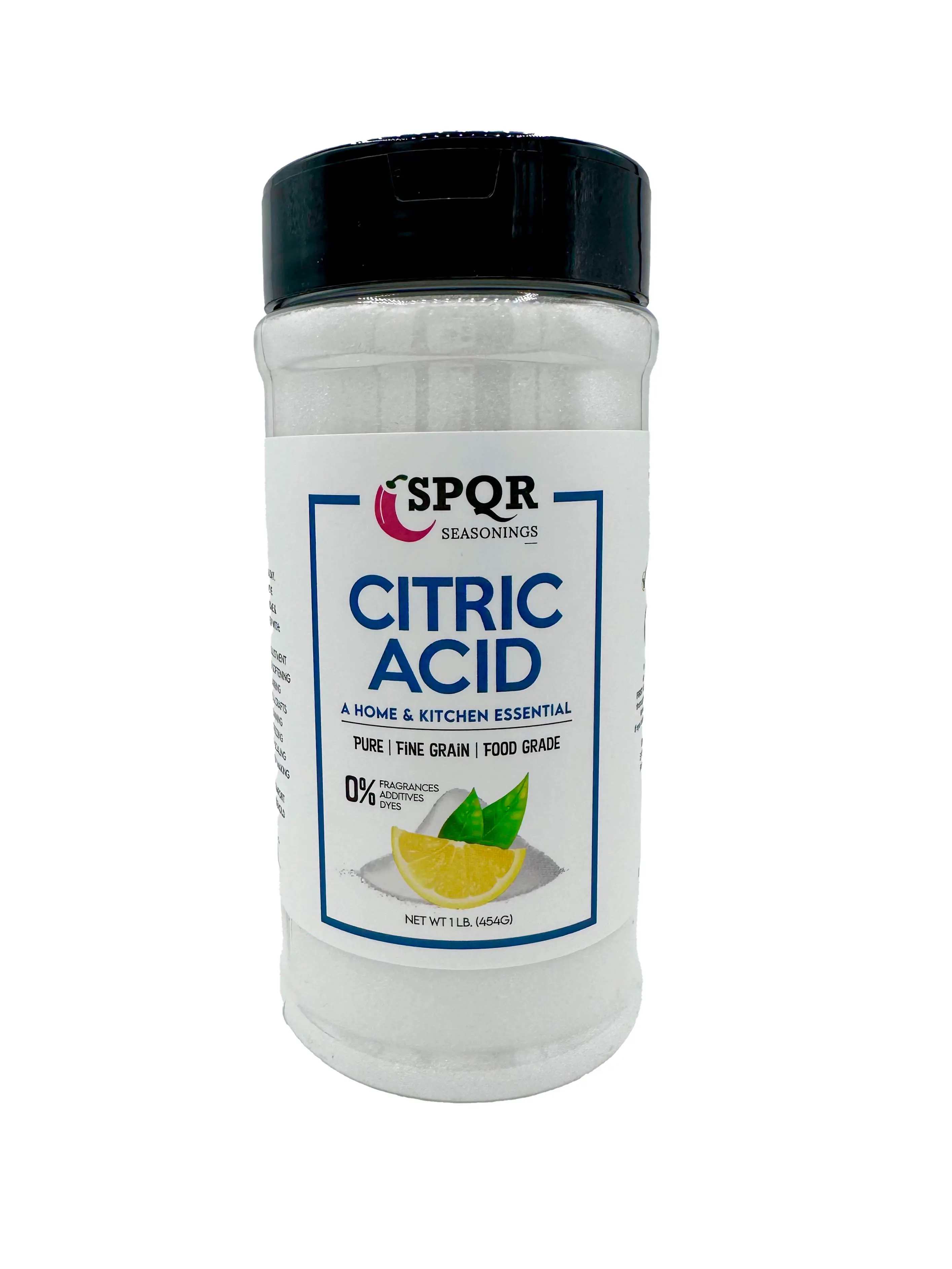 Citric Acid 1 lb. Bottle Food Grade Flavor Enhancer, Household Cleaner & Natural Preservative for Cooking, Baking, Bath Bombs by SPQR Seasonings