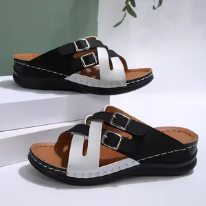 Women's Wedge Heeled Sandals, Casual Open Toe Platform Shoes, Comfortable Slip On Sandals Women's Wedge Heeled Sandals, Casual Open Toe Platform Shoes, Comfortable Slip On Sandals