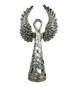 16" Handcrafted Steel Angel Made From Drums in Haiti,  Fair trade