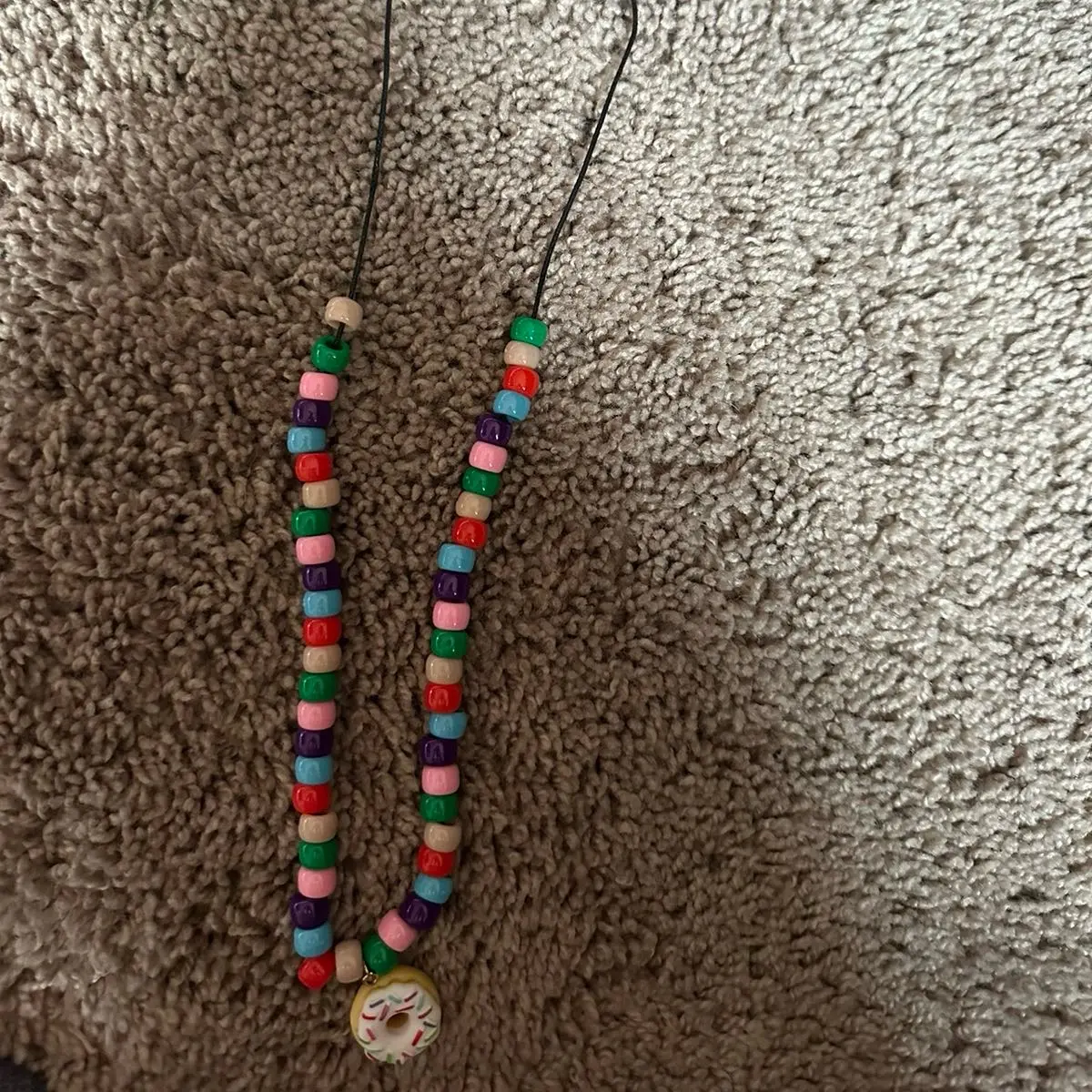 multi colored donut necklace
