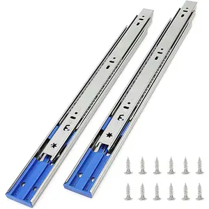 6 Pairs of 16 Inch Hardware 3-Section Side Mount Soft Close Full Extension Ball Bearing Drawer Slides,100 LB Capacity Drawer Slide
