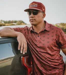 Master Golf PGA Fashion Top 2026 Trendy Vexl Golf Polo Camo – Polo - Bull Skull - Brick