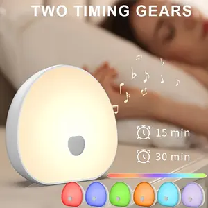 Colorful Music Night Light Creative Bedside Lamp Multi Function Atmosphere Lamp Sleep Sound Machine Touch Dimming Small Portable Cute Design Decorative Mood Lamp Ambient Decor Lighting for Outdoor Camping Lighting & Bathroom Ambiance