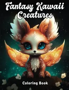 Fantasy Kawaii Creatures Coloring Book: Adorable Creepy Monsters for Adults and Teens Featuring Cute Grayscale Illustrations for Relaxation