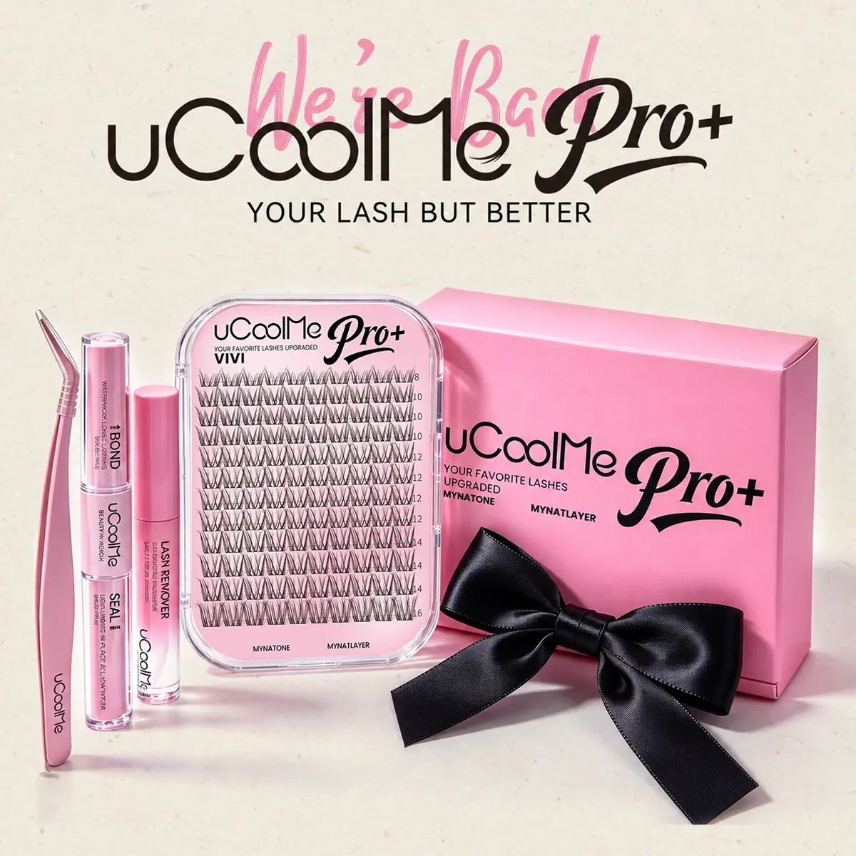 uCoolMe Pro⁺ Vivi DIY Lash Clusters, Natural Wispy Eyelash Extensions, Lightweight Lengthened Look with Soft Definition, Fine Layered Lashes for Everyday, Office & Date Night, Gift for Her, Individual Lash & Full Lash Kit Options