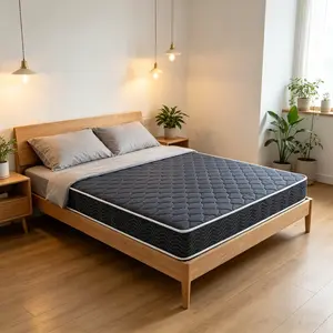 6-inch waterproof high-density foam mattress with navy blue diamond-quilted breathable fabric.(black or white wedge will be shipped randomly
