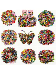 30/50/100pcs Cartoon Random Shoe Buckle Set, Fits Sandals/clogs/flops/sandals, PVC Shoe Decorations, Beach Bag Accessories, Shoe Charms