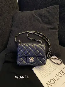 Pre-owned CHANEL canvas Belt Bags Classic Flap Mini Square (z)