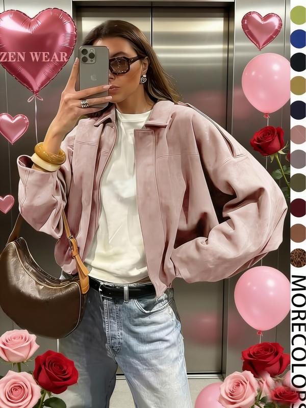 Women's Military Jacket, Army Green Loose Fit Coat For Spring & Autumn