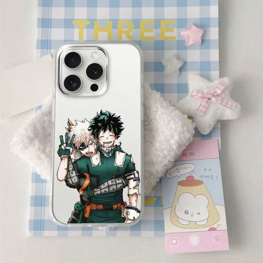 My Hero Academia Anime Phone Case, Retro Vibe with Anime Flair Transparent Cover, Fits iPhone 17/16/15/14/13/12/11 Pro Max Plus Air, Drop-Proof Protective Case with Multiple Styles, Phone Decoration Stickers, Christmas Gift Accessory