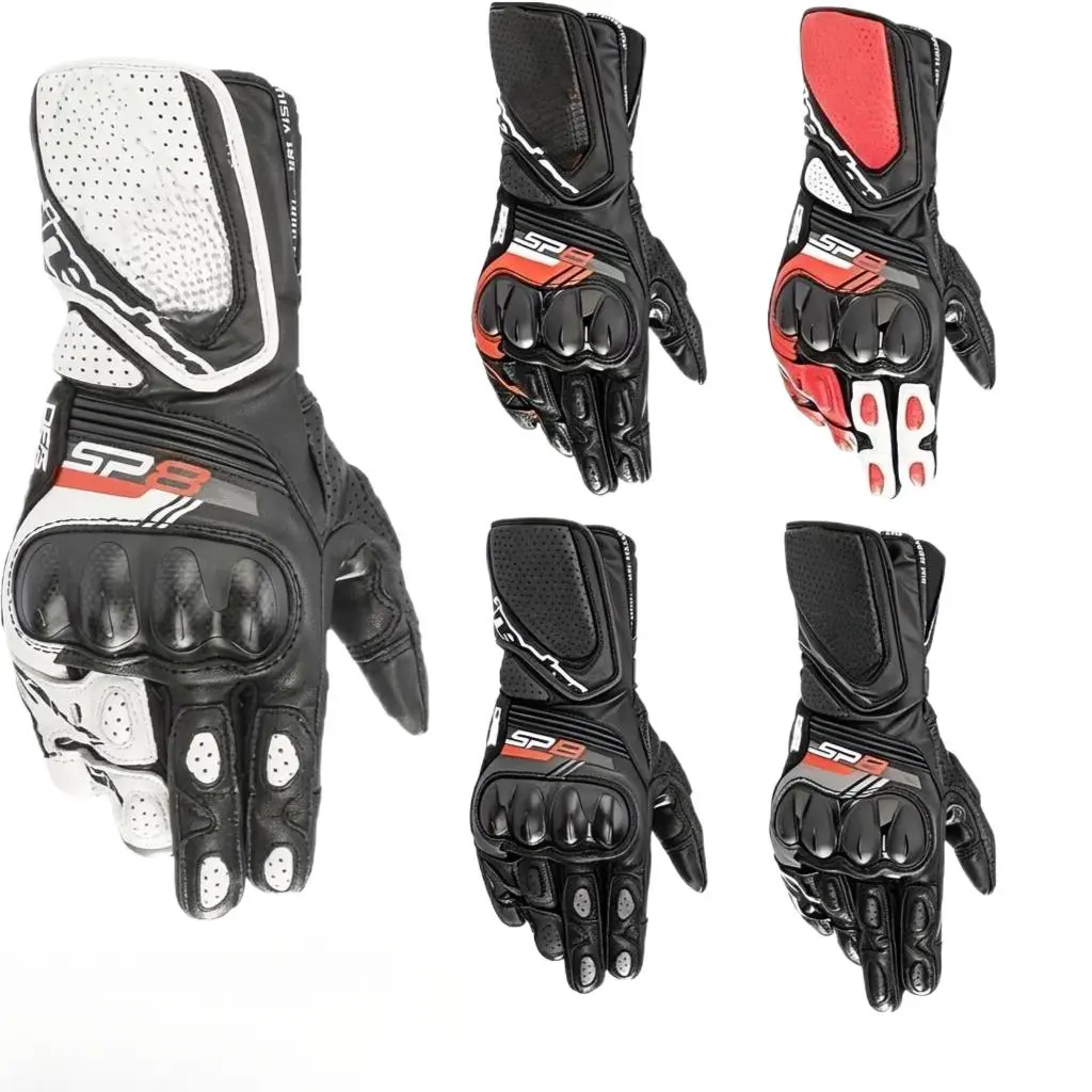 Maqlion Men’s Sheepskin Motorcycle Gloves - Motocross, Half-Finger, Knuckle Cover Design with Anti-Slip Grip for Racing, Daily Riding, Motocross Gloves, Half-Finger Gloves