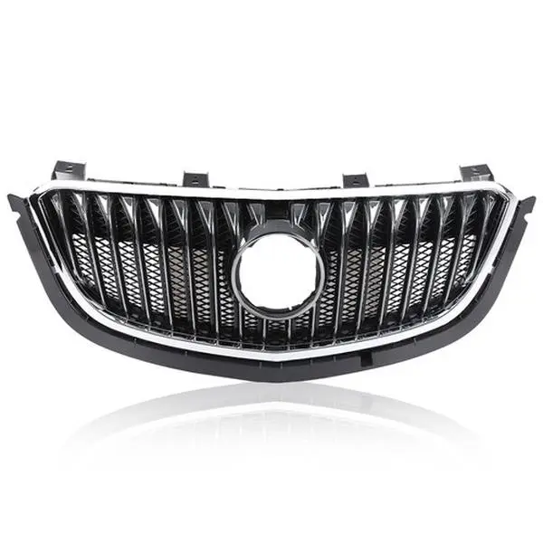 Fit For 2016-2018 Buick Envision  Black Front Bumper Upper Grille w/ Chrome Trim