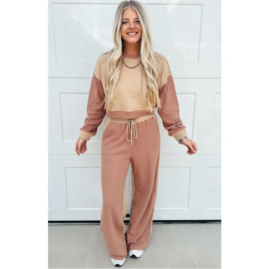 Khaki Pink Pant Set
