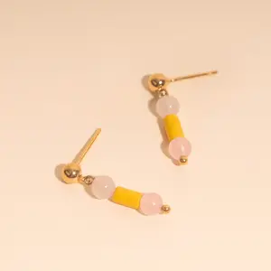 Spring Bead Drop Stud Earrings Spring Bead Drop Stud Earrings