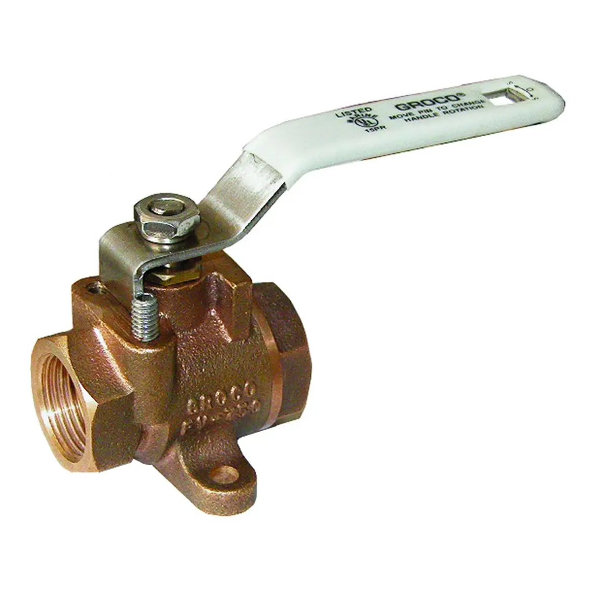 Groco FV-500 0.5 in. NPT Bronze Inline Fuel Valve, C83600 Bronze