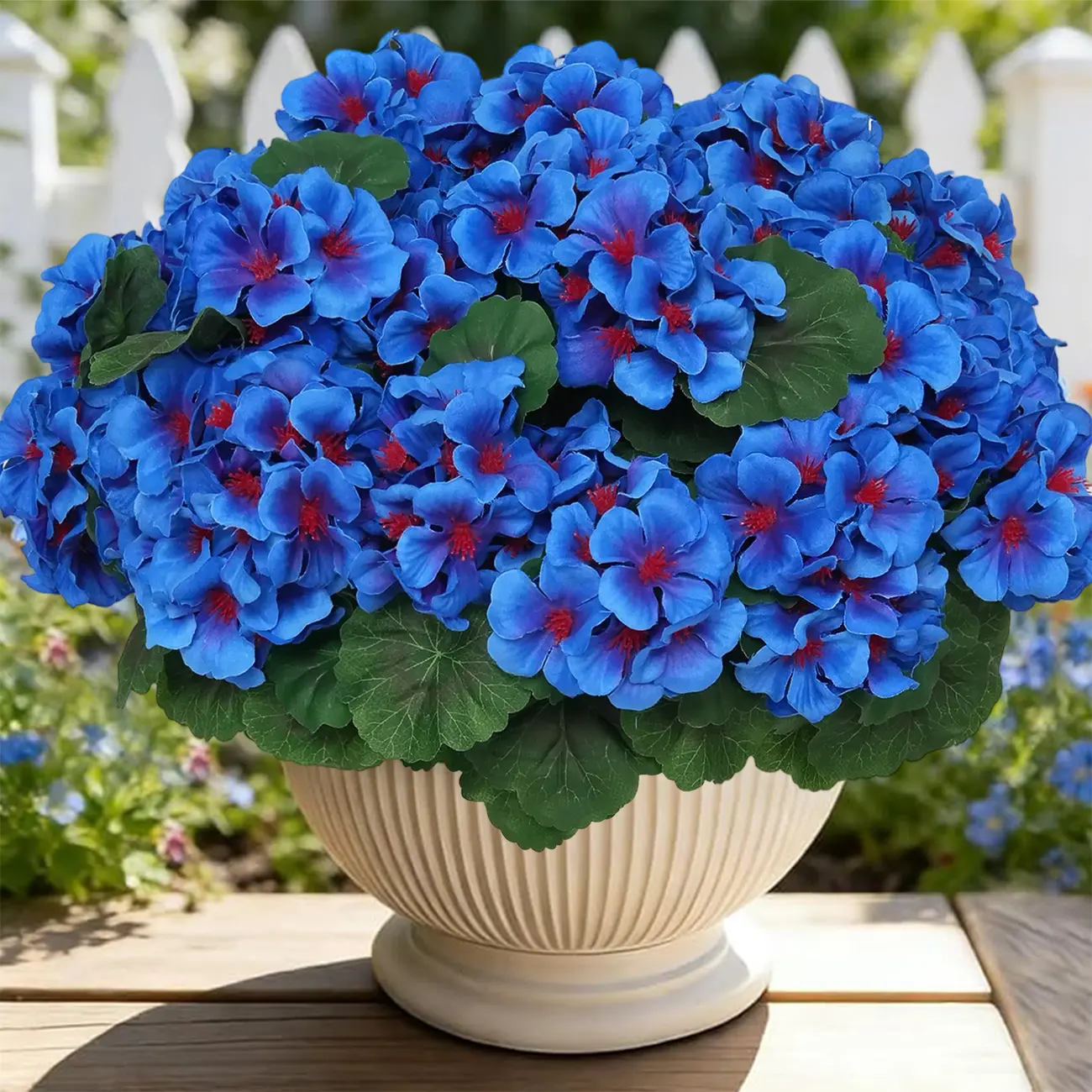 [Blue] 8 Pcs Artificial Geranium