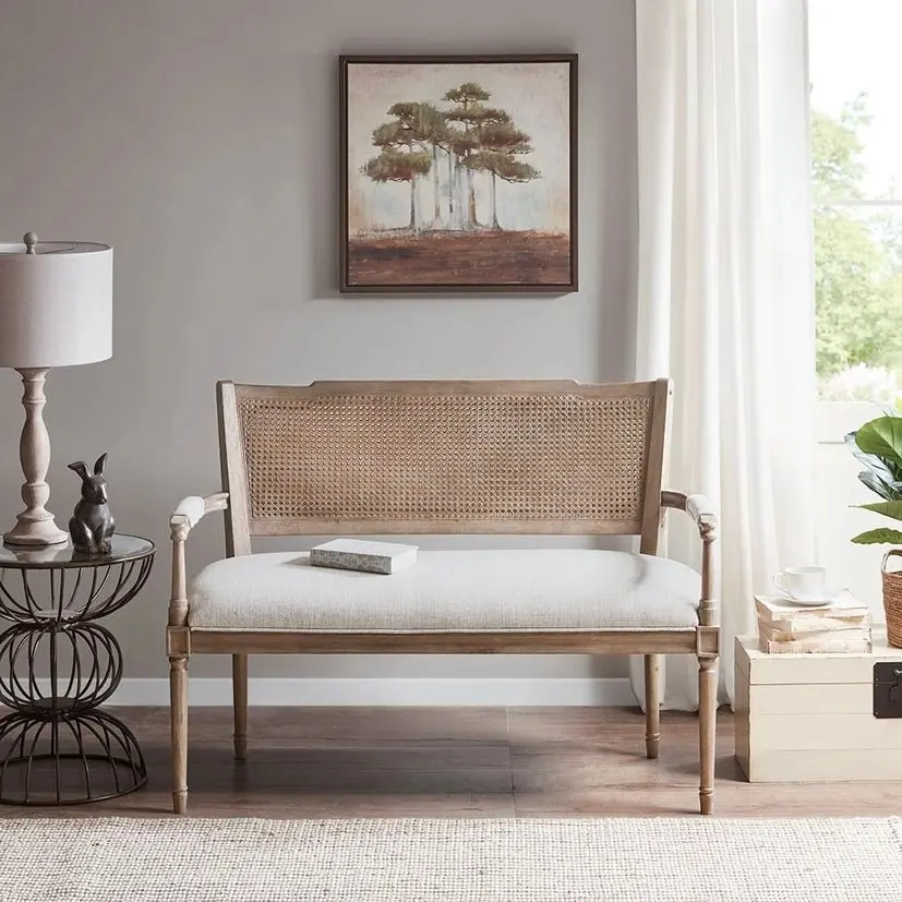 Farmhouse Rustic Wooden Settee Couch Rustic Lounge Chair