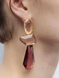 Unique Geometric Design Dangling Earrings - Elegant Minimalist Earrings Fashion Synthetic Zirconia Earrings for Women & Girls, Perfect for Wedding Jewelry, Daily Wear Anniversary Valentine's Day Gift