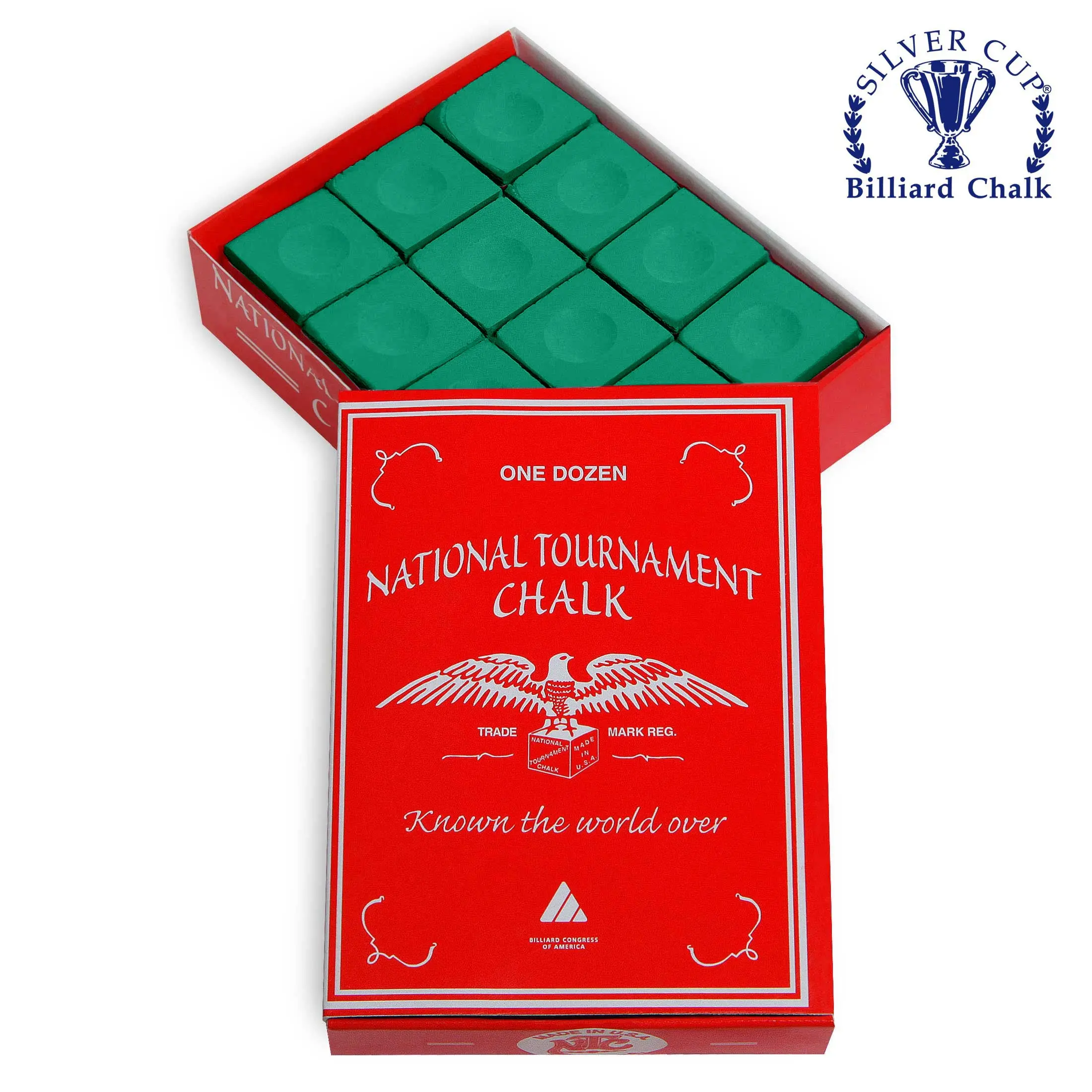 National Tournament Billiard Chalk Tournament Green 12 pcs National Tournament Billiard Chalk Tournament Green 12 pcs