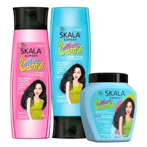Skala Expert Brazilian Viral Curly Hair Care Kit - 1 Mais Cachos (35.2 oz) + Shampoo & Conditioner Set (325mL each)
