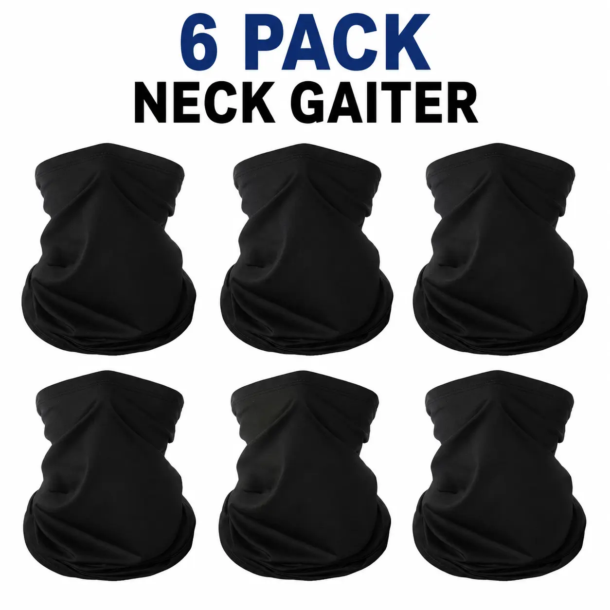 6 Pack Neck Gaiter Balaclava Face Cover Breathable Sun Protection Bandana Headwear for Men Women Outdoor summer set Protective Mask Scarf Mask