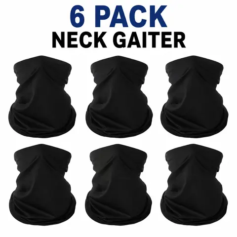 6 Pack Neck Gaiter Balaclava Face Cover Breathable Sun Protection Bandana Headwear for Men Women Outdoor summer set Protective Mask Scarf Mask